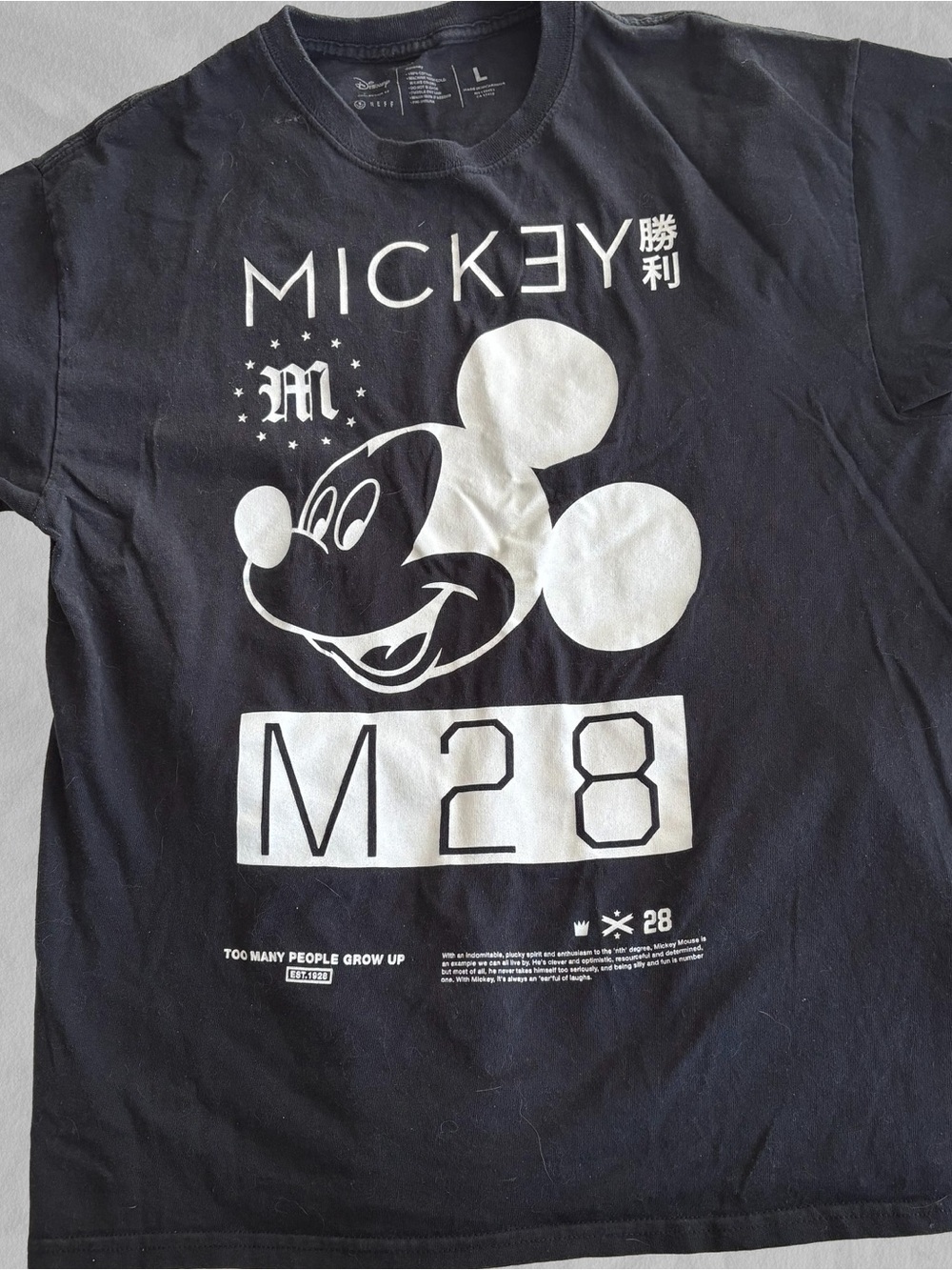 Disney Black & White Mickey Graphic Tee for Kids